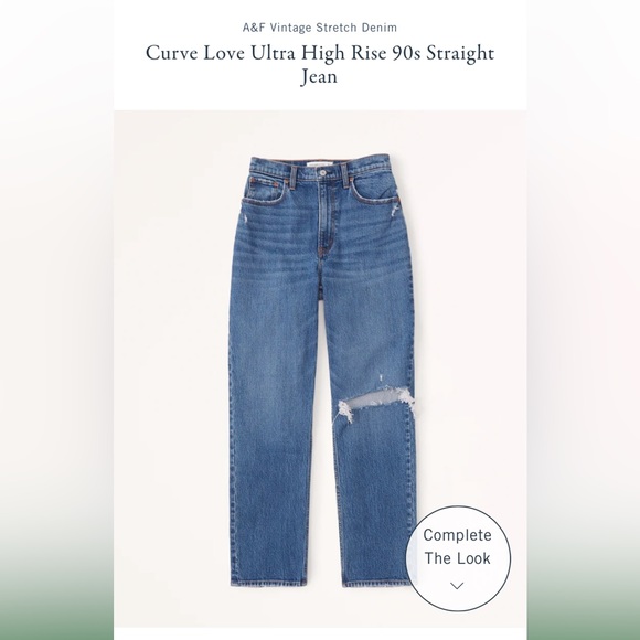 Abercrombie & Fitch Denim - Abercrombie Curve Love Ultra High Rise 90’s Straight Jean